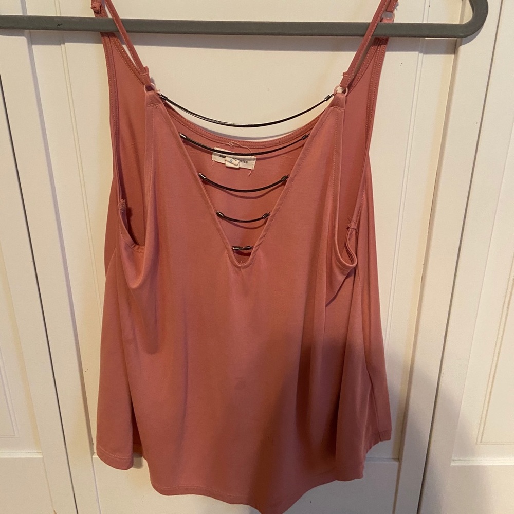 Pink V Neck Tank Top